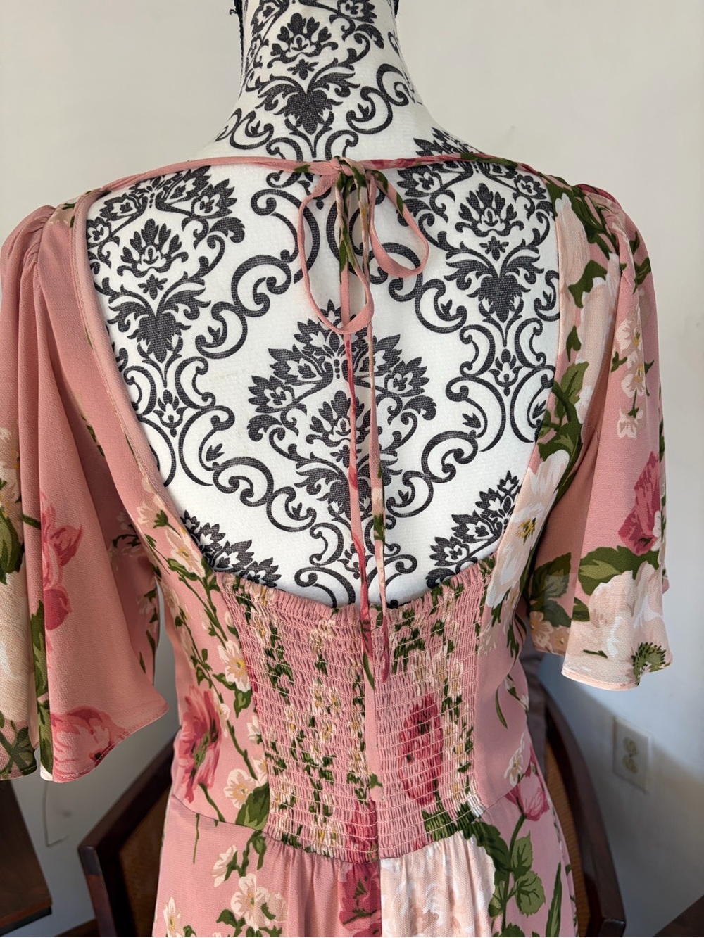 Reformation Pink Floral V‑Neck Maxi Dress - Picture 7 of 8